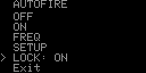 Display JAU2CR: menu AutoFire con Fire Lock